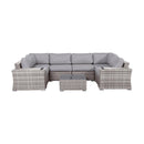 4 Person Patio Seating Set With Cushions, All Weather - Gray
