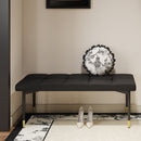 Multifunctional Shoe Bench, Sturdy Metal Legs With Gold Accents - Black