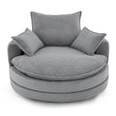 360° Swivel Accent Barrel Chair With Dual Layer Cushion And 3 Removable Pillows