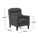 Contemporary Club Chair With Upholstered Fabric And Rubberwood Legs