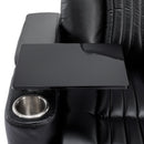 270° Power Swivel Recliner Home Theater Chair With Hidden Arm Storage, LED Light, Cup Holder, And Tray Table