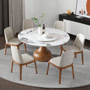 Round Modern Marble Dining Table With Chairs