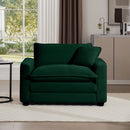Modern Classic Corduroy Fabric Single Chair Deep Seat Sofa With Pillow