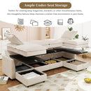 Versatile 6 Piece Modular Sofa Bed With Storage, Stylish Faux Double Layer Cushions, Comfortable & Durable Design, Perfect For Any Living Space