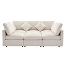 Sectional Sofa Modular U-Shaped With Ottoman & USB Ports