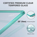 Frameless Shower Door, Double Sliding Shower Door, Clear Tempered Glass Shower Enclosure With Square Rail, Double Side Easy Clean Coat, Finished With Buffer