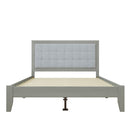 Mid Century Modern Platform Bed With Upholstered Headboard
