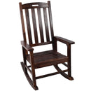 Oversized Porch Rocker Chair With Wide Seat And Tall Backrest