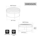 Modern Upholstered Round Ottoman Coffee Table With Storage Shelf