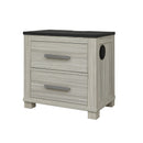 Augusta - Nightstand With Top, 2 Drawers, Block Feet - Beige Brown
