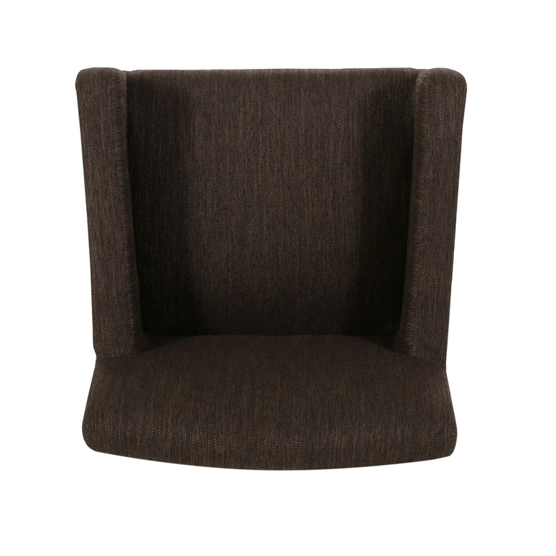 Charmed Upholstered Counter Stool With H Frame Base And Round Arms