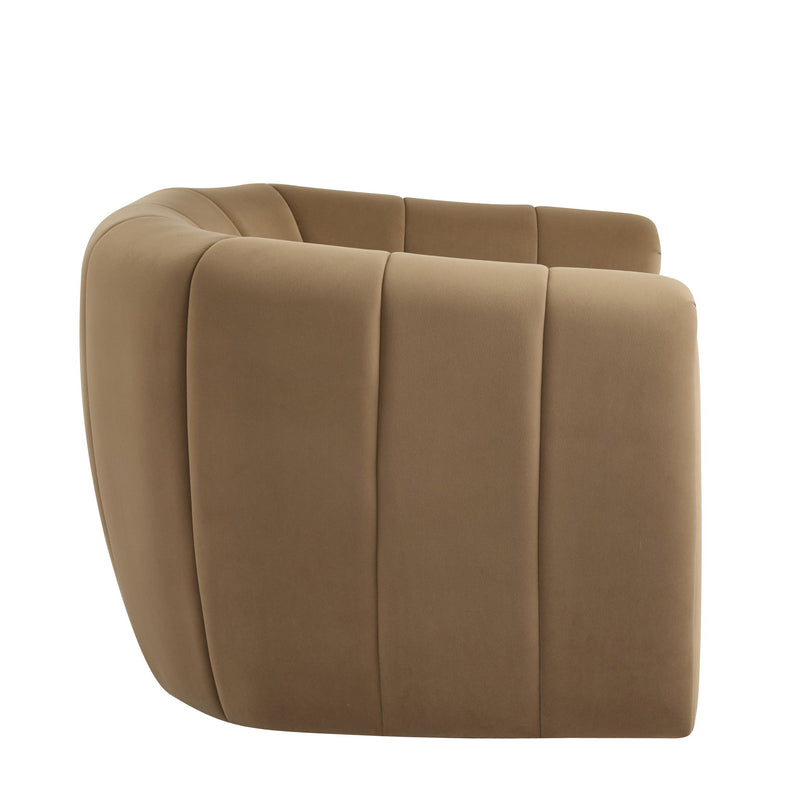 Serenizia - Upholstered Velvet Swivel Chair With Channel Tufted