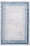 Marfi - 6' X 9' Bordered Area Rug - Blue / Ivory