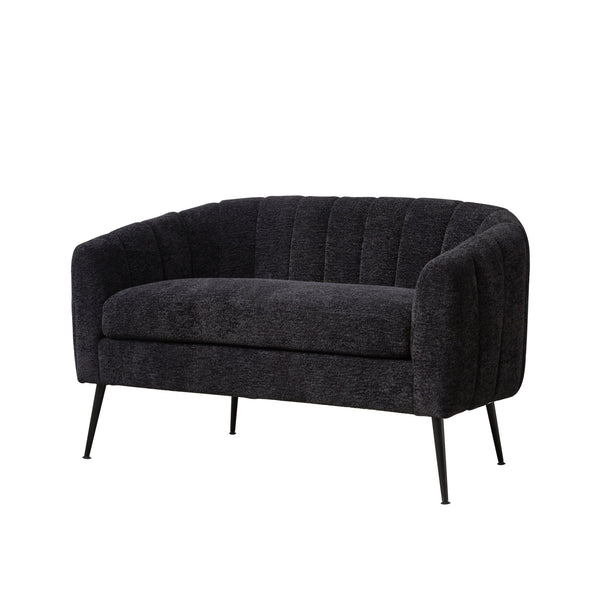 Glam Mini Loveseat, Accent Couch - Black