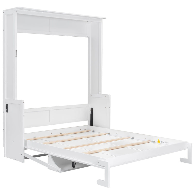 Murphy Bed With Desk, LED Lights & USB Charging Station