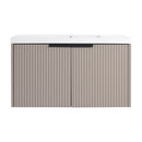 Contemporary Wall Mounted Bathroom Vanity With Resin Double Sink