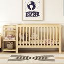 Convertible Crib/Full Size Bed with Changing Table, Natural