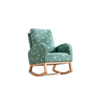 Modern Accent Rocker Armchair With Side Pocket, Upholstered High Back