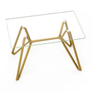 Modern Glass Dining Table With Metal Legs