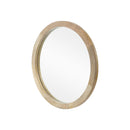 Mango Wood Round Mirror With Glass Surface - Natural