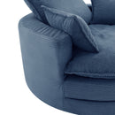 360° Swivel Accent Barrel Chair With Dual Layer Cushion And 3 Removable Pillows