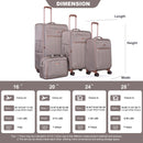 4 Piece Set, Softshell Suitcase Spinner Wheels Terylene Luggage Sets