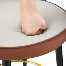 Upholstered Rotatable Bar Chair With Metal Legs For Dining Room