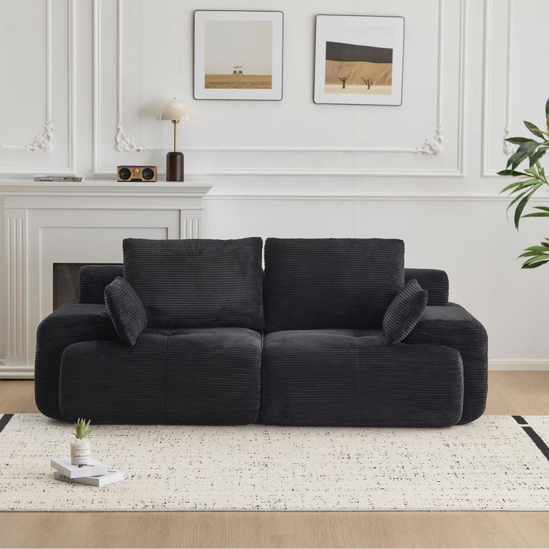 Compressed Sofa, 2 Seater Large Sectional Couches For Living Room - Black