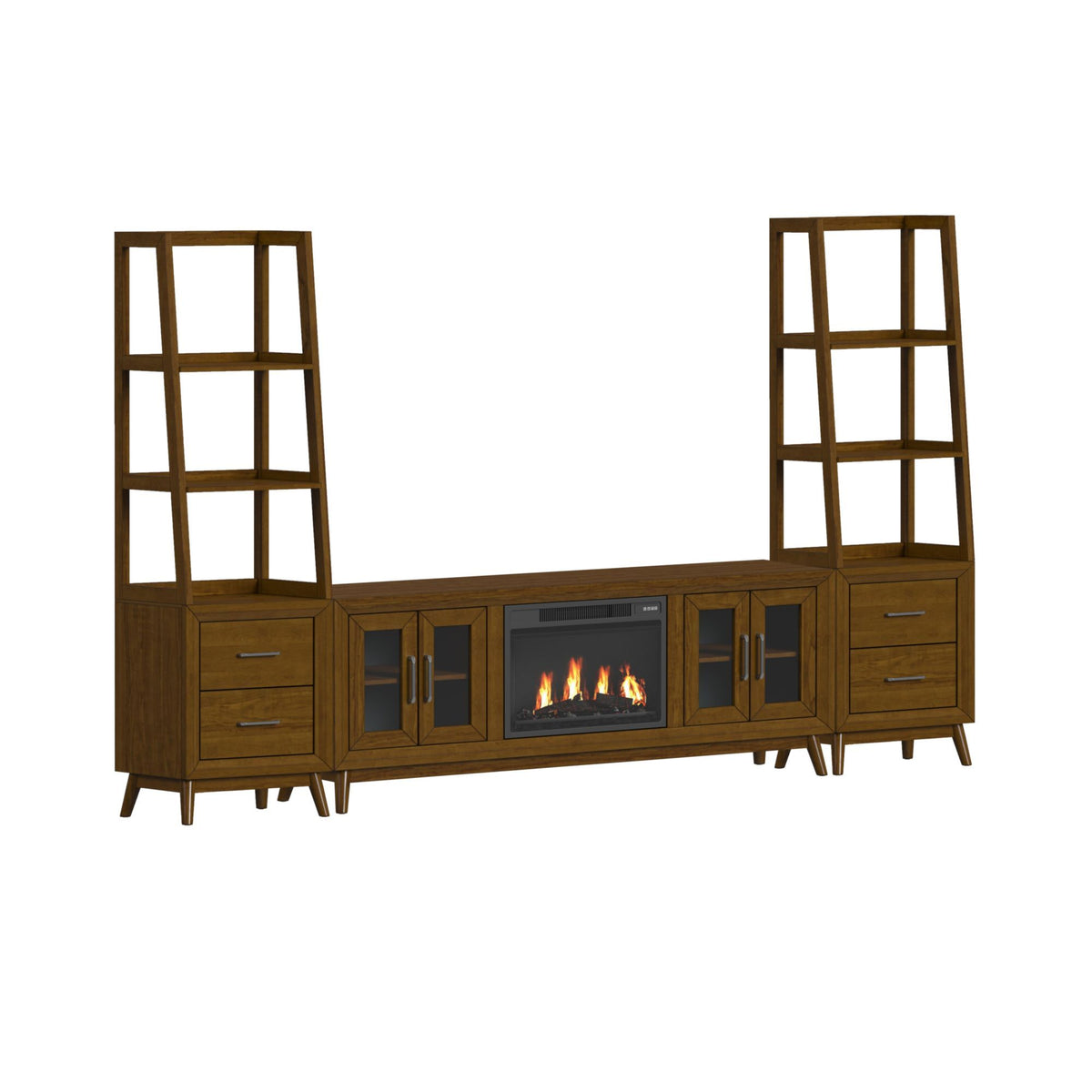 Santa Barbara 5 Piece Entertainment Unit in Dark Brown by Elements International, view 2
