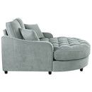 Modern Chaise Lounge Upholstered Sofa Couch With Tufted Seat And Detachable Pillows For Living Room