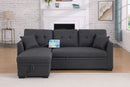 Modern Sectional Sofa Bed - Dark Gray