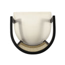 Elegant Dining Chair With Cane Web Backrests And Velvet Upholstery