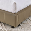 Upholstered Bed Frame With Tufted Backrest And Armrests