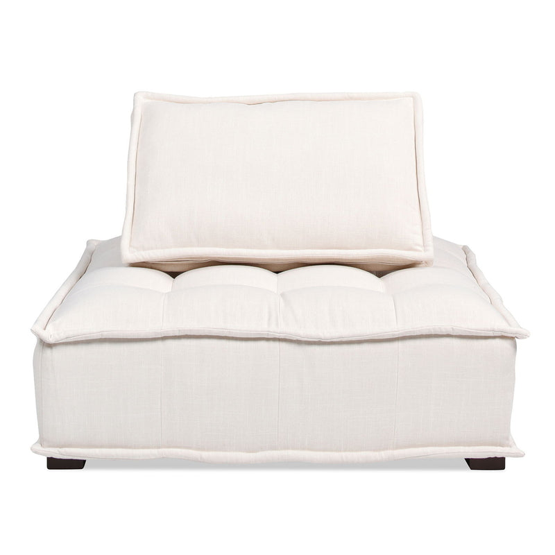 Arwen - Square Modular Pillow Back Lounge Chair - White Beige