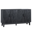 Modern Style Buffet Cabinet, Storage Side Cabinet Buffet Cabinet, Medieval Modern Multifunctional Decorative Cabinet Suitable For Living Room, Dining Room, Entrance, Corridor, Kitchen - Black