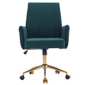 Ergonomic Mid-Back Office Chair With Striped Velvet Fabric