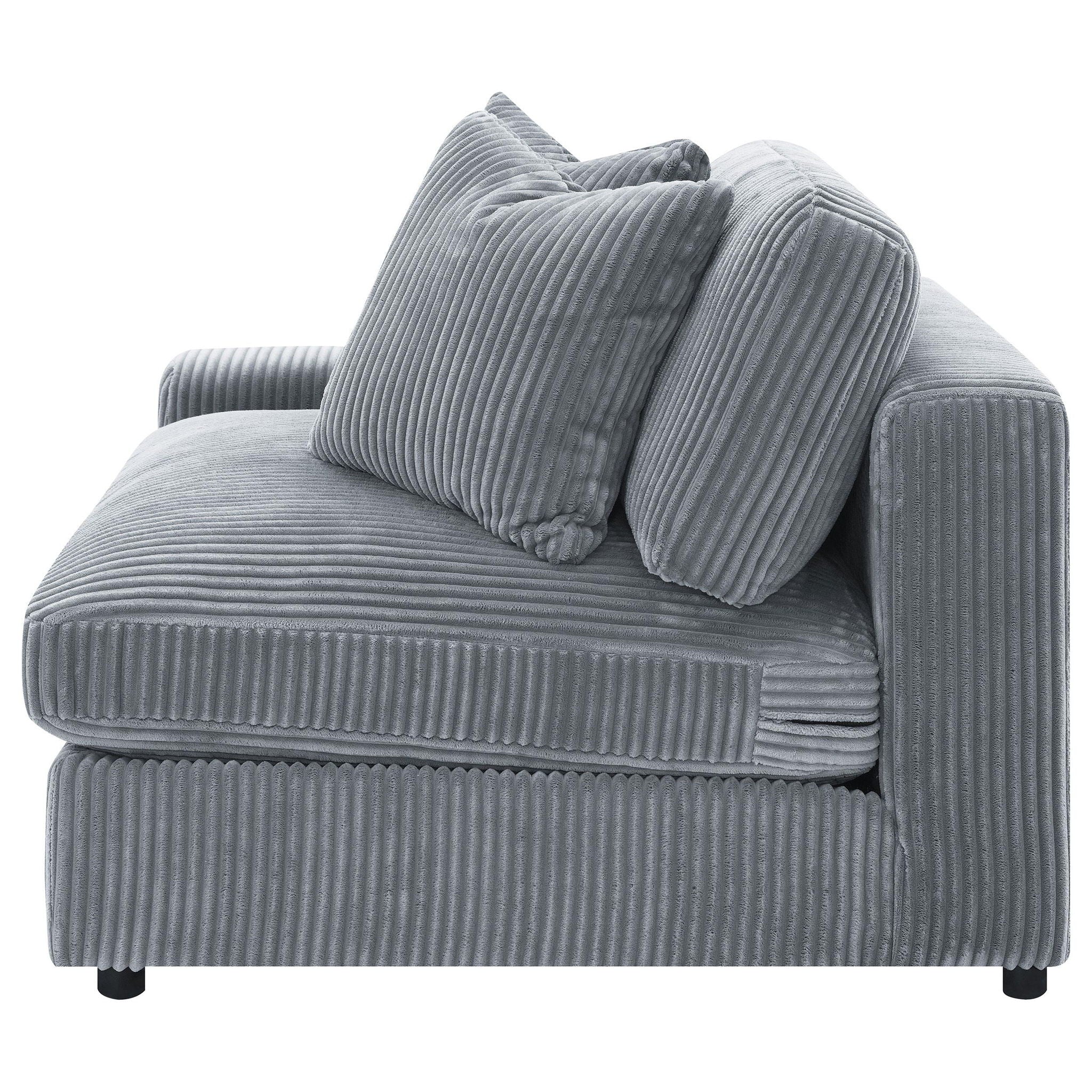 Blaine Upholstered Reversible Chaise Sectional Sofa Fog