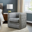 Capstone - Swivel Barrel Chair With Nailhead Accents And Button Tufting