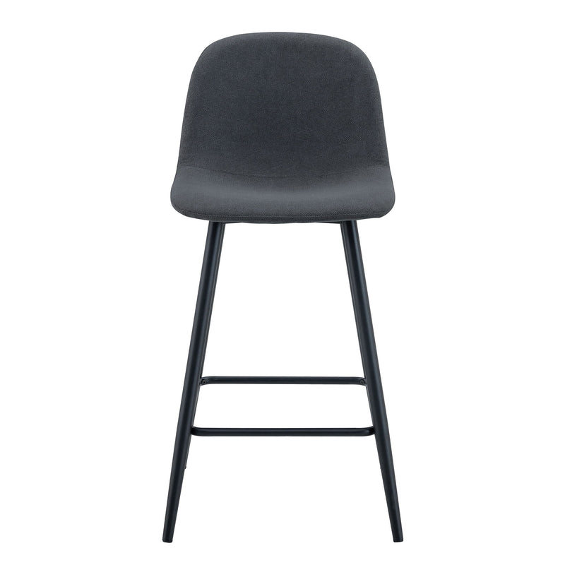 Modern Black Pu Bar Chair Rounded Backrest (Set of 2)