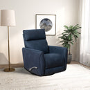 Carson - Swivel Glider Suede Recliner Chair - Midnight Blue