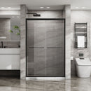 Matte Black Double Sliding Glass Shower Door With Aluminum Frame And SGCC Clear Tempered Glass - Black