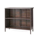 Bar Table With Slat Panel Design - Dark Brown