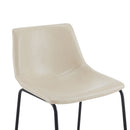 Vintage Style Armless Industrial Counter Stool With Metal Legs And Footrest For Kitchen Island, Cafe, Pub, Bar Counter (Set of 2) - Cream / Black