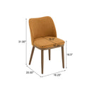 Mid Century Modern Dining Chair With Ergonomic Backrest