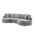 Modern 3 Seater Upholstered Sofa With Curved Design