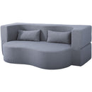 2 In 1 Convertible Full Size Folding Loveseat Couch With Soft Teddy Fabric