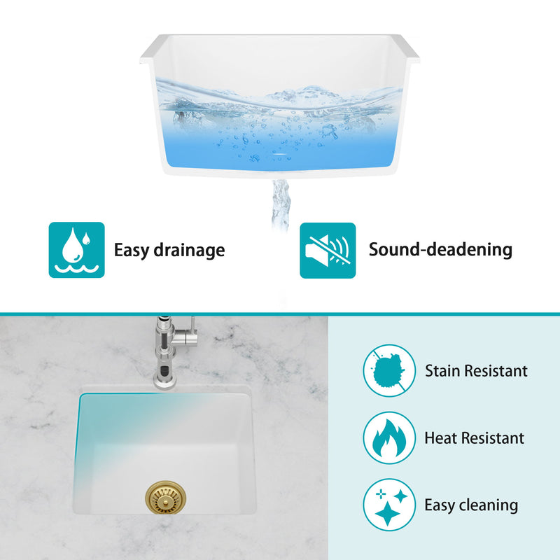 Modern Quartz Kitchen Sink Undermount Granite Composite