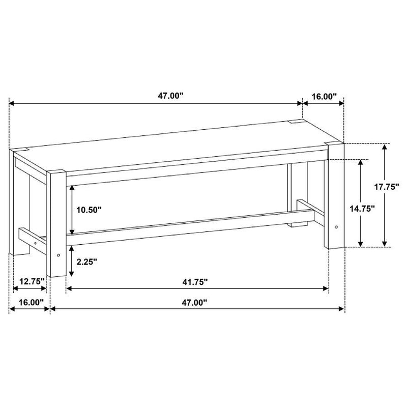 Scottsdale - Wood Trestle Base Dining Bench - Washed Brown