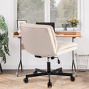 Large Size Swivel Home Office Desk Chair Armless Office Room Chair - Beige