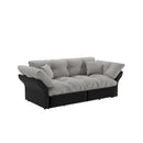 Queen Pull Out Sofa Bed, 3 In 1 Convertible Sleeper Tufted With 2 Soft Pillows